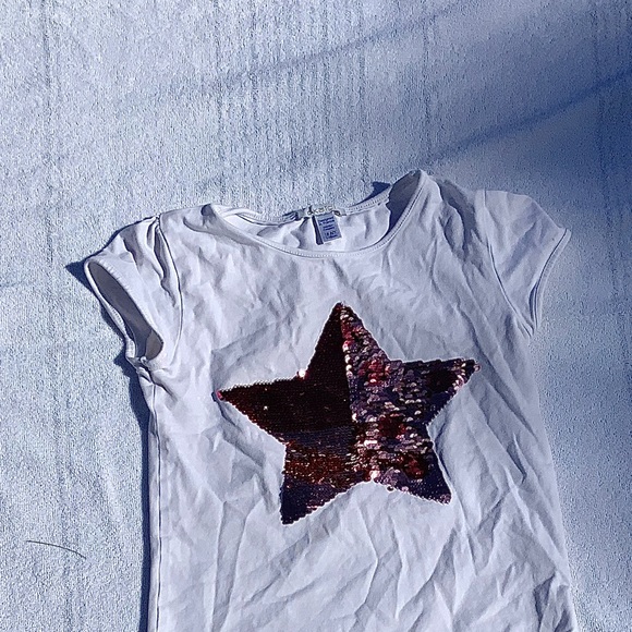 Cute jean skirt with reversible sequence shirt! - Picture 5 of 5